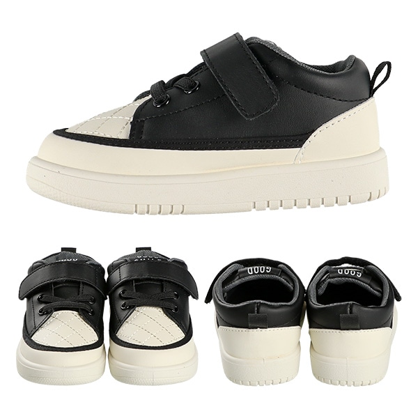 キルティング切り替えベビーシューズ