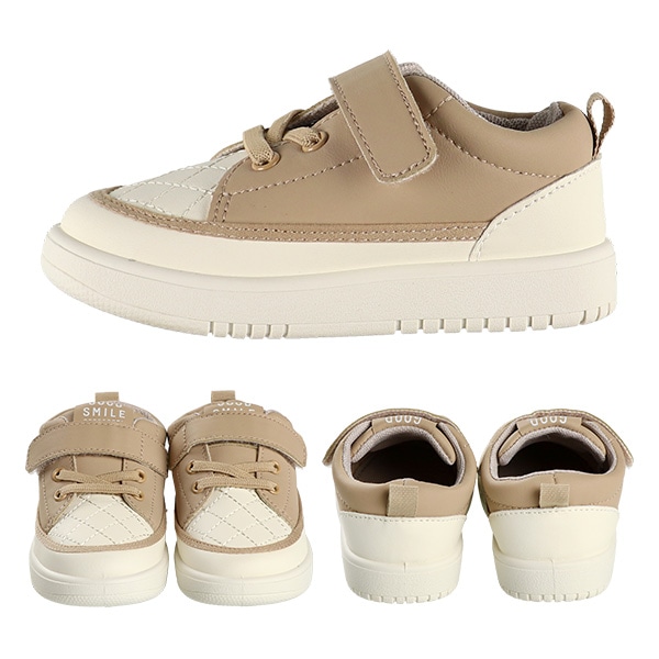 キルティング切り替えベビーシューズ