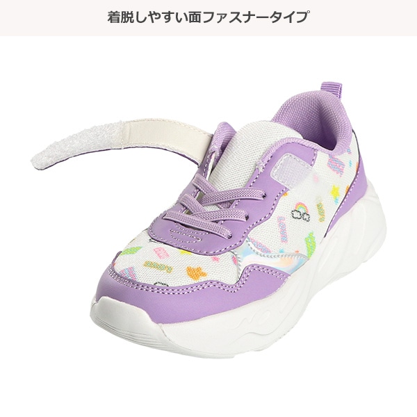 キッズキラキラメッシュスニーカー（ロゴプリント）