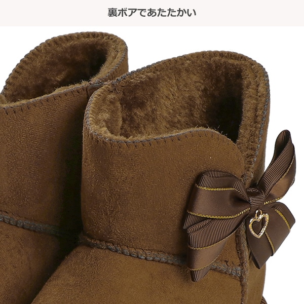 サイドリボンムートンブーツ