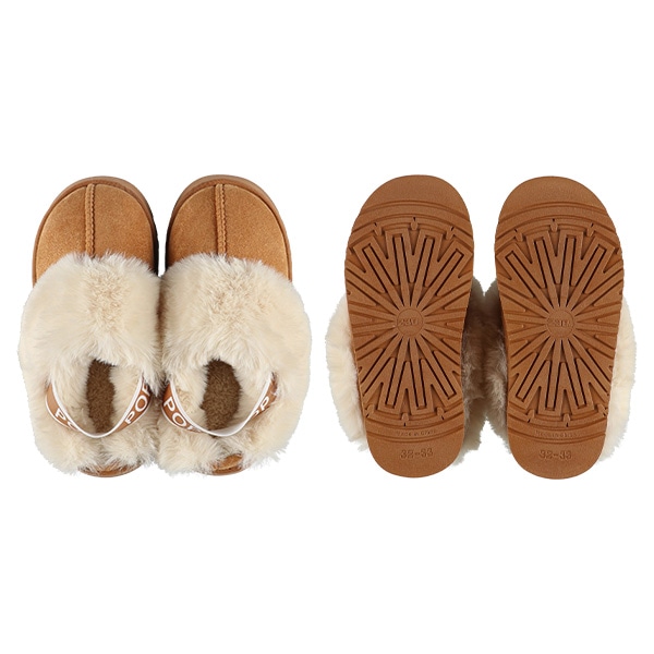 厚底ムートンサンダル