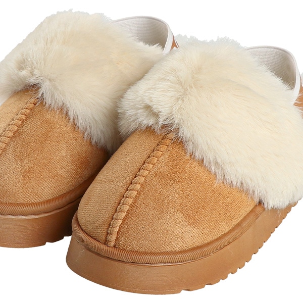 厚底ムートンサンダル