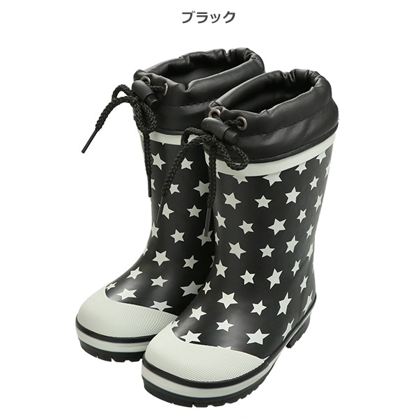 フード付き防寒ラバーブーツ（星・花）