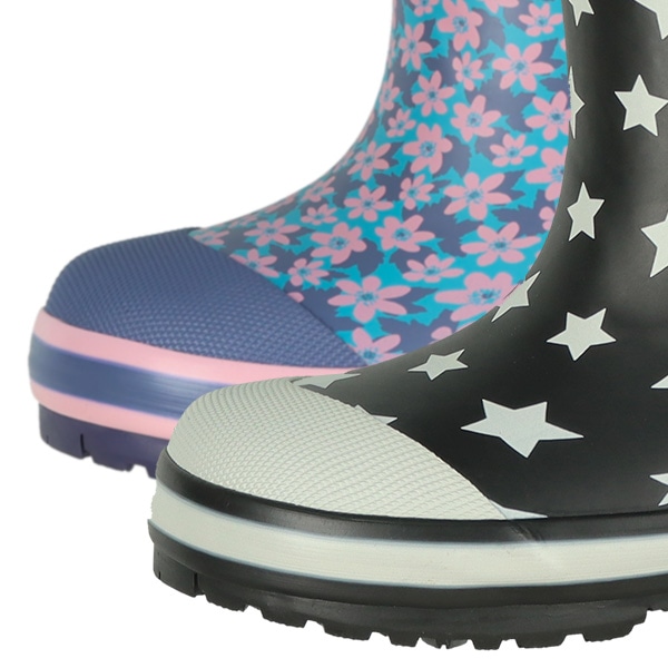 フード付き防寒ラバーブーツ（星・花）
