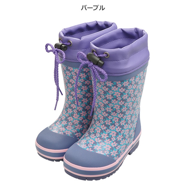 フード付き防寒ラバーブーツ（星・花）