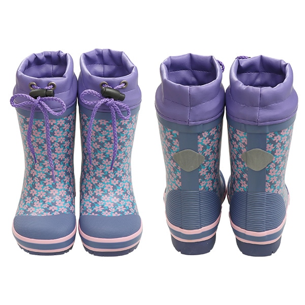 フード付き防寒ラバーブーツ（星・花）