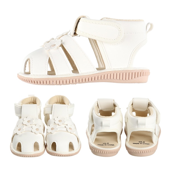 ベビーサンダル（花モチーフ）