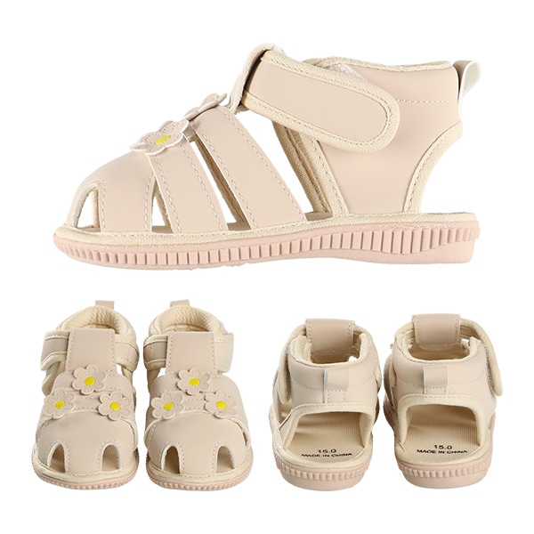 ベビーサンダル（花モチーフ）