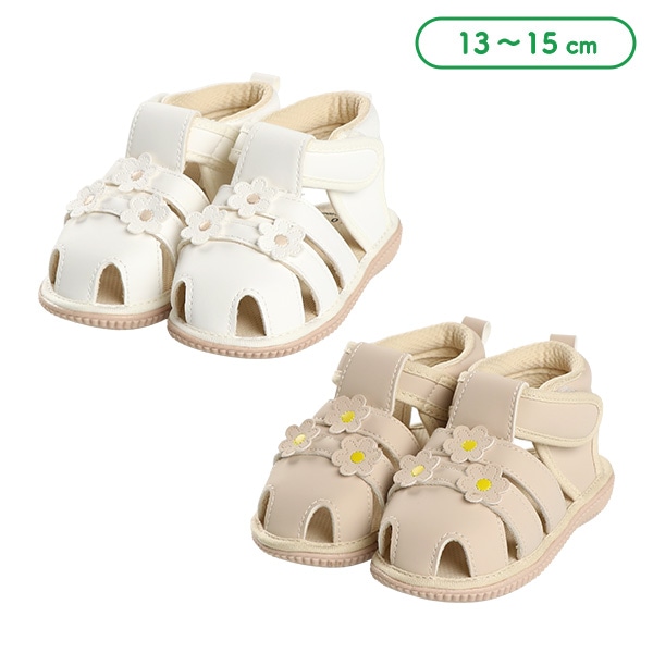 ベビーサンダル（花モチーフ）