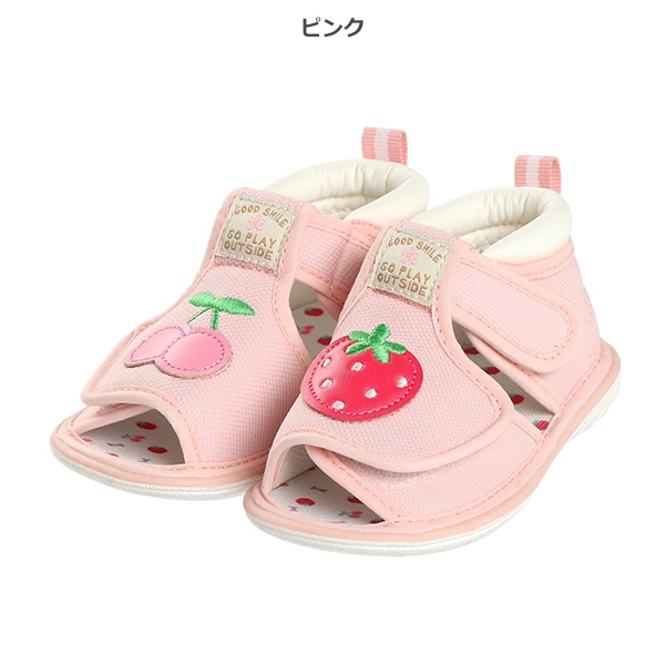 笛入りベビーサンダル（のりもの・フルーツ）