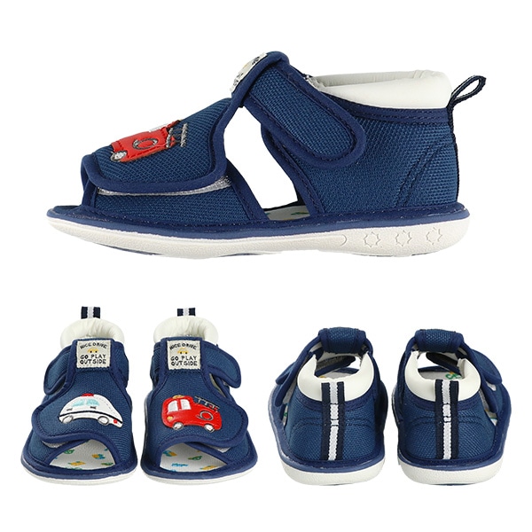 笛入りベビーサンダル（のりもの・フルーツ）