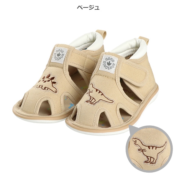 ベビーサンダル（恐竜刺繍）