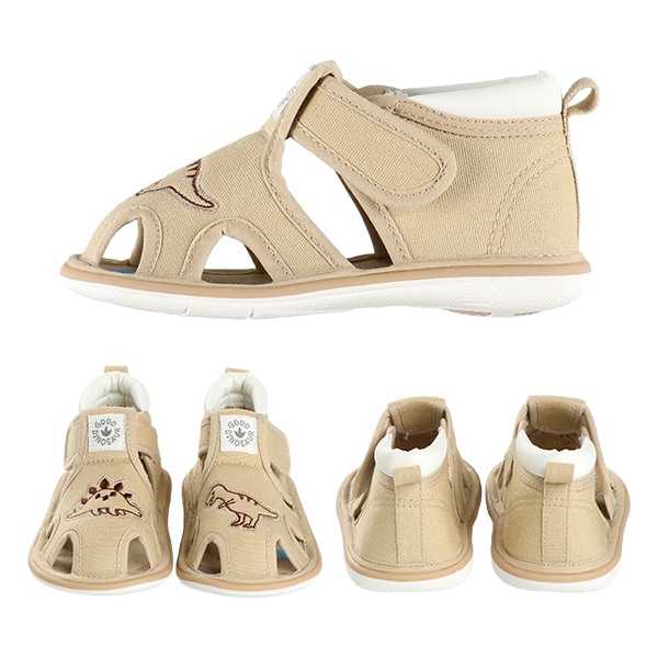 ベビーサンダル（恐竜刺繍）