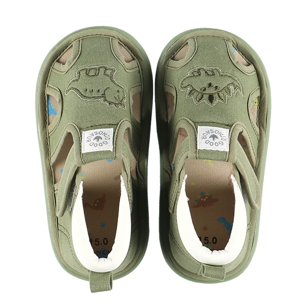 ベビーサンダル（恐竜刺繍）