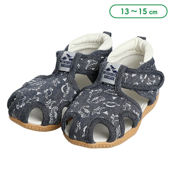ベビーサンダル（恐竜総柄）