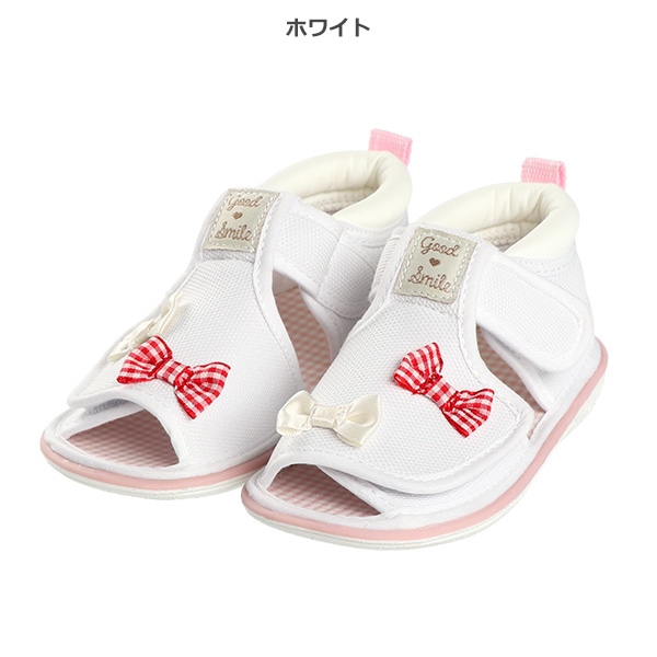 ベビーサンダル（リボンチェック）