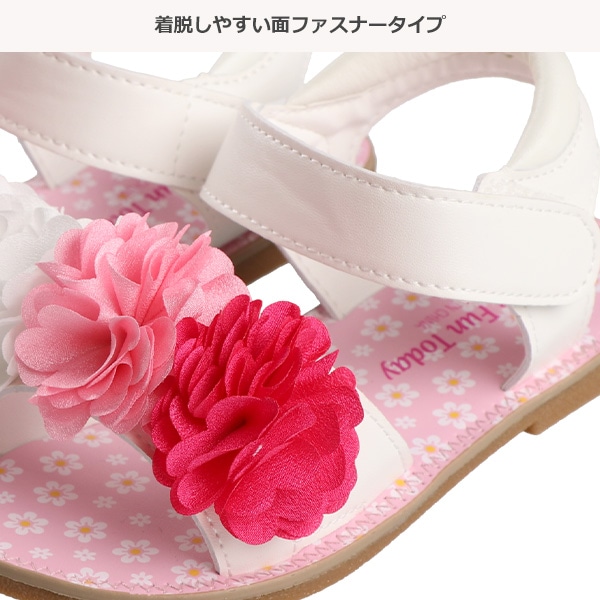サンダル（花コサージュ）