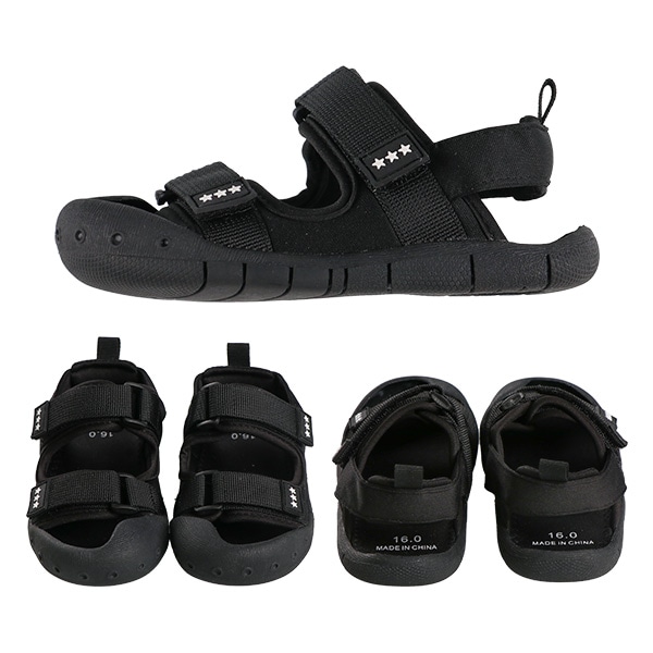 キッズダブルベルトサンダル（ブラック）