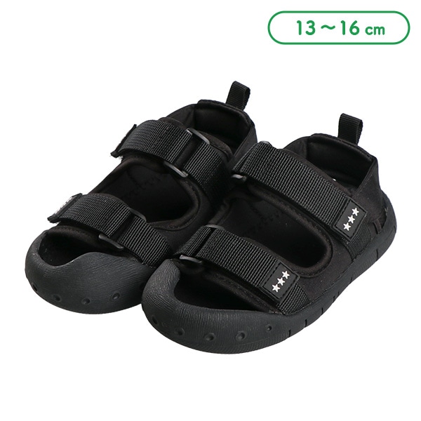 キッズダブルベルトサンダル（ブラック）