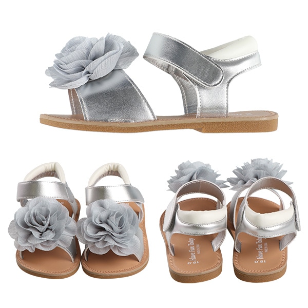 コサージュ付きサンダル