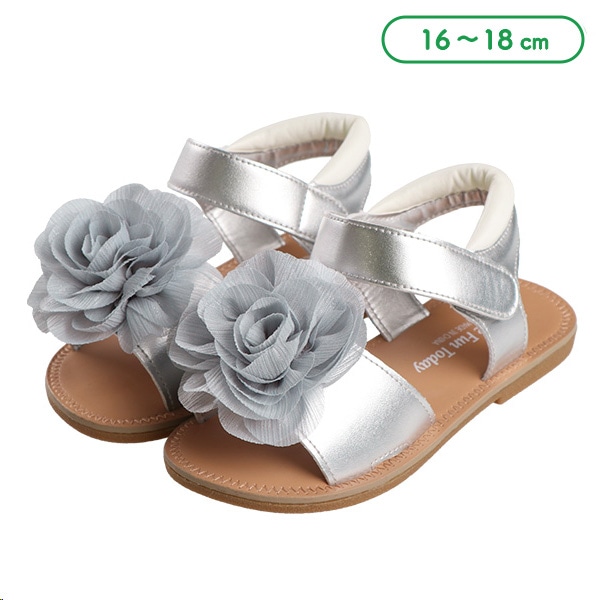 コサージュ付きサンダル