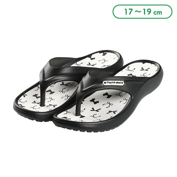 トングサンダル（リボン柄）