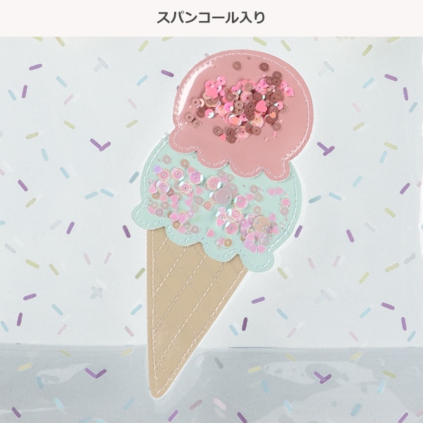スパンコール入りクリアビーチバッグ（アイス）