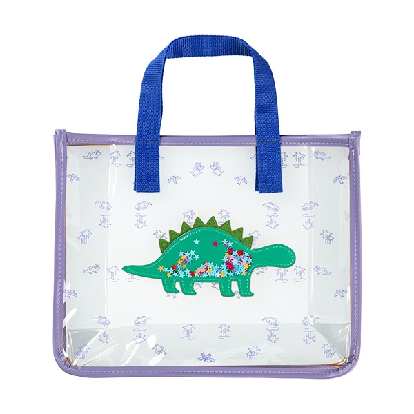 スパンコール入りクリアビーチバック（恐竜）