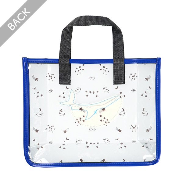 スパンコール入りクリアビーチバック（くじら）