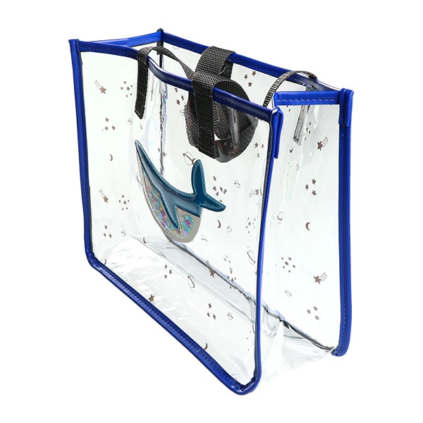 スパンコール入りクリアビーチバック（くじら）