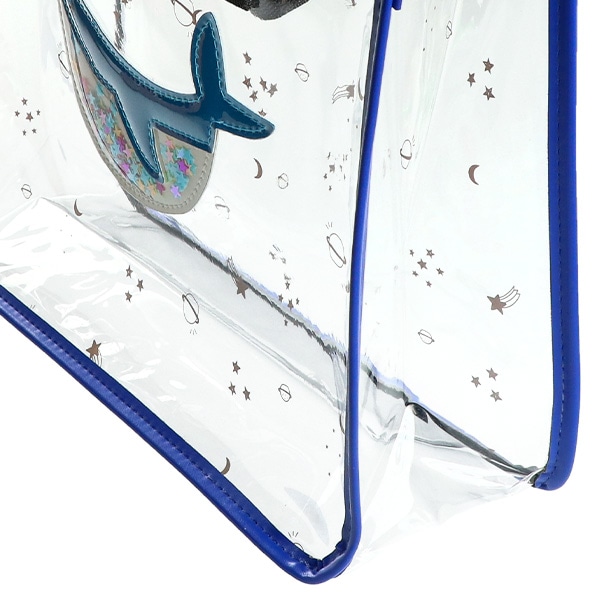 スパンコール入りクリアビーチバック（くじら）