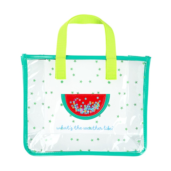 スパンコール入りクリアビーチバック（すいか）