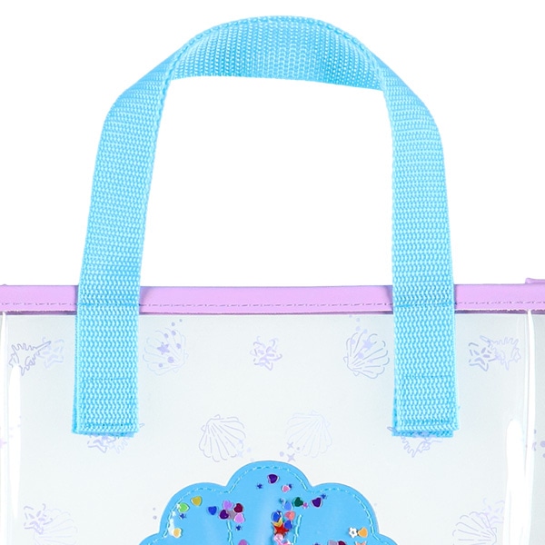 スパンコール入りクリアビーチバック（シェル）