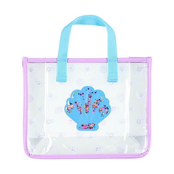 スパンコール入りクリアビーチバック（シェル）