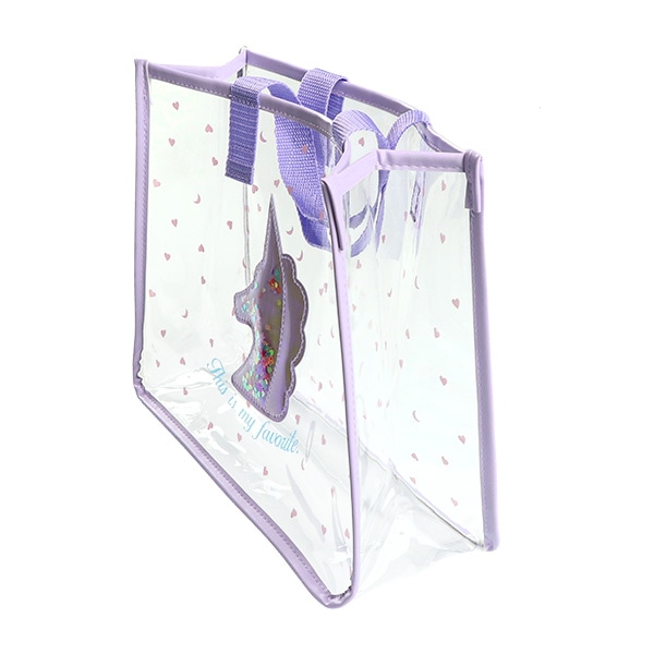 スパンコール入りクリアビーチバック（ユニコーン）