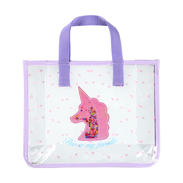 スパンコール入りクリアビーチバック（ユニコーン）