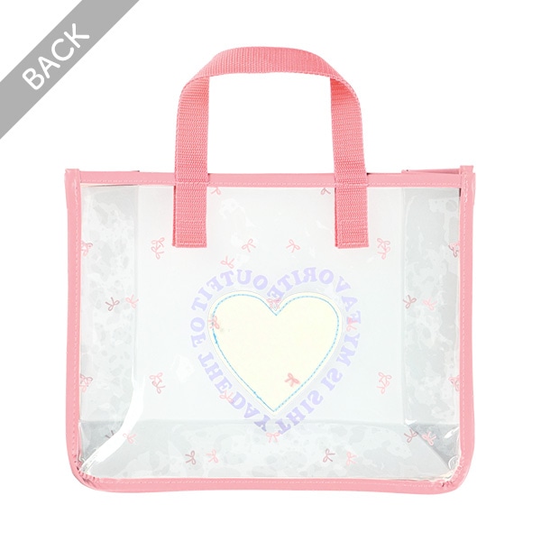 スパンコール入りクリアビーチバック（ハート）