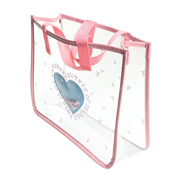 スパンコール入りクリアビーチバック（ハート）