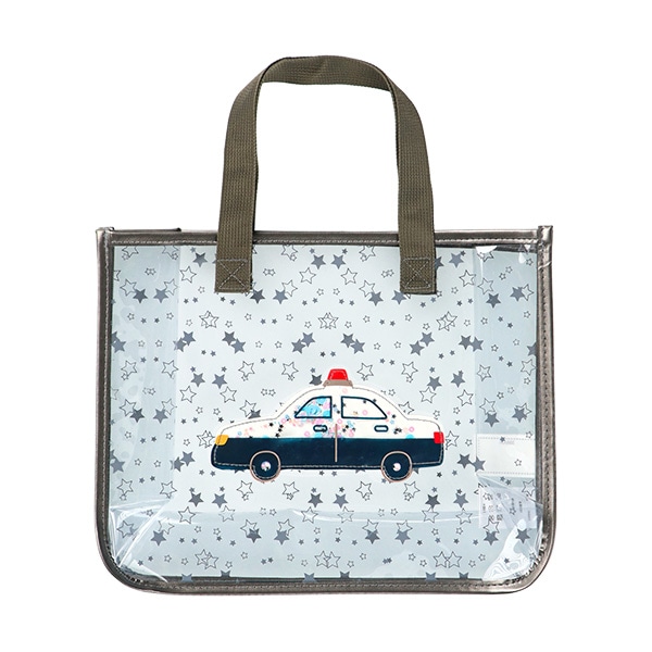 スパンコール入りクリアビーチバッグ（パトカー）