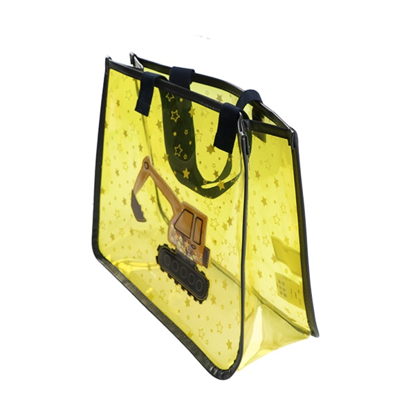 スパンコール入りクリアビーチバッグ（ブルドーザー）