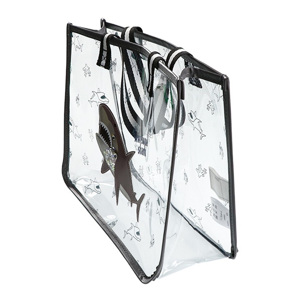 スパンコール入りクリアビーチバッグ（サメ）