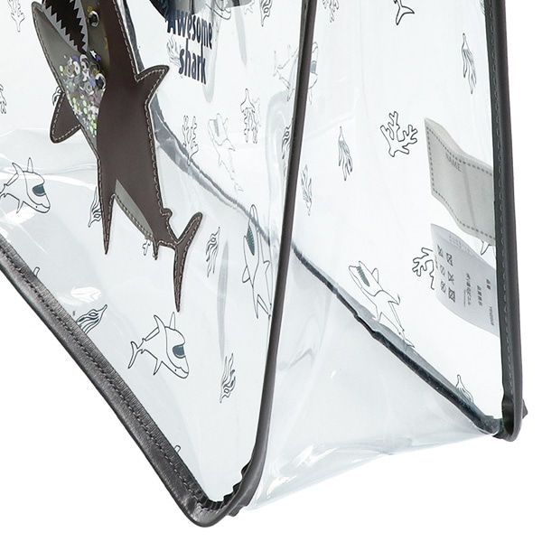 スパンコール入りクリアビーチバッグ（サメ）