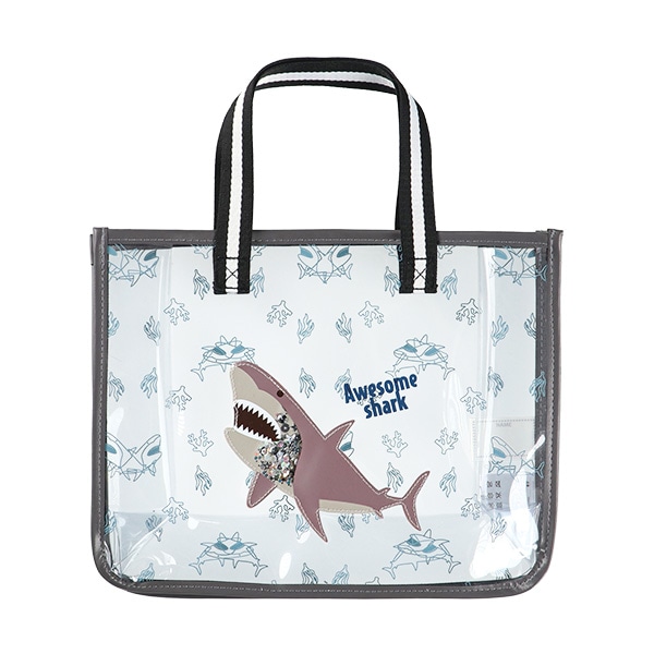 スパンコール入りクリアビーチバッグ（サメ）