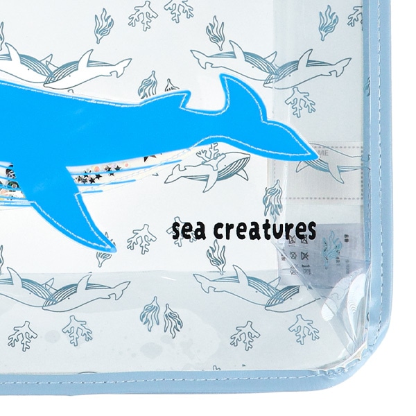 スパンコール入りクリアビーチバッグ（くじら）