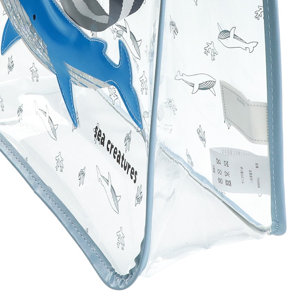 スパンコール入りクリアビーチバッグ（くじら）