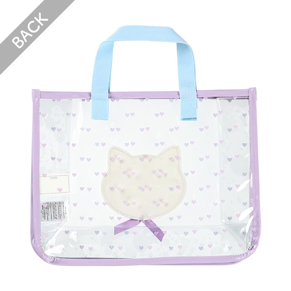 スパンコール入りクリアビーチバッグ（ねこ）