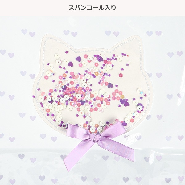 スパンコール入りクリアビーチバッグ（ねこ）