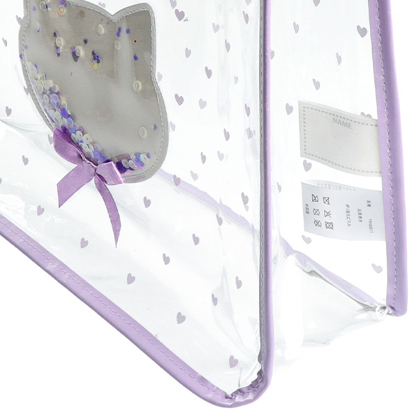 スパンコール入りクリアビーチバッグ（ねこ）