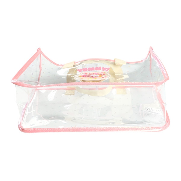 スパンコール入りクリアビーチバッグ（くまアイス）