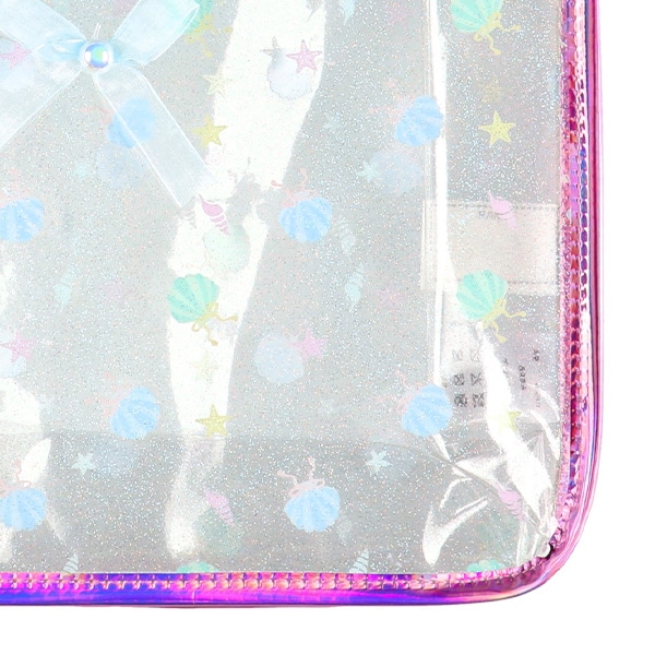 持ち手フリルクリアビーチバッグ（シェル）